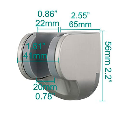 Adjustable Handheld Shower Head Bracket ABS Bathroom Hose Shower Wand Holder Wall Mount, Brushed Nickel, ST01NA - style: Brushed Nickel
