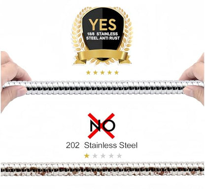 Shower Hose, 59 Inch Extra Long Flexible Stainless Steel Handheld Showerhead Hose Extension with Brass Insert and Nut, Anti-Kink Shower Head Hose Replacement (Chrome, 59 Inch) - color: Chrome