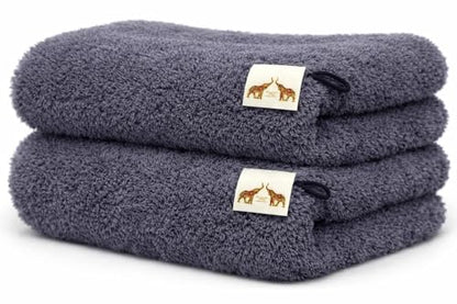 Mango Gifts 100% Cotton Hand Towels Set of 2, 16 x 28 Inch, Soft Combed Cotton, Highly Absorbent, Quick Dry, Sustainable Towels for Bathroom, Hotel, Spa, Dorm, Grey - color: Grey
