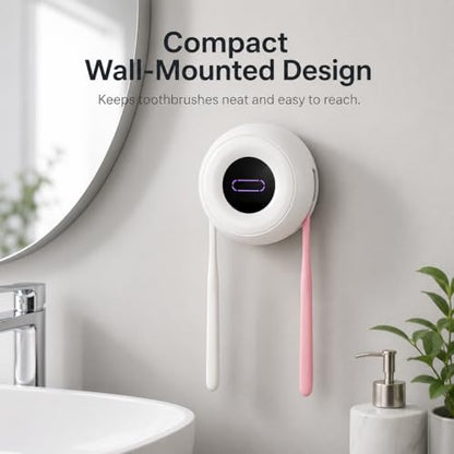 Upgraded Toothbrush Holder, UV & Heated Drying Wall Mounted Toothbrush Cleaner, Aesthetic Tooth Brush Holder for Bathroom Fits Most Toothbrushes, Auto-Cycle Electric Organizer, for Family - size: TBH-Toothbrush Holder