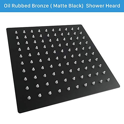 NearMoon Rain Shower Head, High Flow Stainless Steel Square Rainfall Shower, High Pressure Design, Awesome Shower Experience Even At Low Water Flow (8 Inch, Matte Black) - color: Matte Black, size: 8 Inch Square