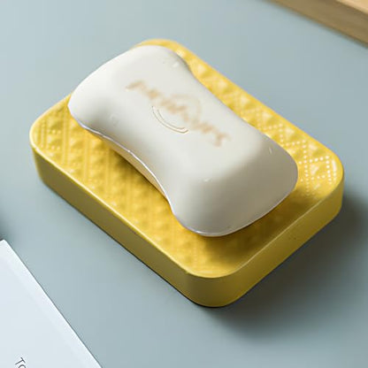 Jessie Bathroom Accessories Set, 3 or 4-Piece Ceramic Bathroom Accessory Set,Soap Dispenser,Toothbrush Holders Set,Tumbler,Soap Dish Embossed Matte Bathroom for Modern Bathrooms (Yellow 3-Piece Suit) - size: Yellow-3 Piece