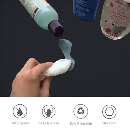 Under Sink Mat 22 x 22, Silicone Under Sink Liner for Kitchen Waterproof Bathroom Cabinet Mat, Black - color: Black, size: 22"W x 22"L