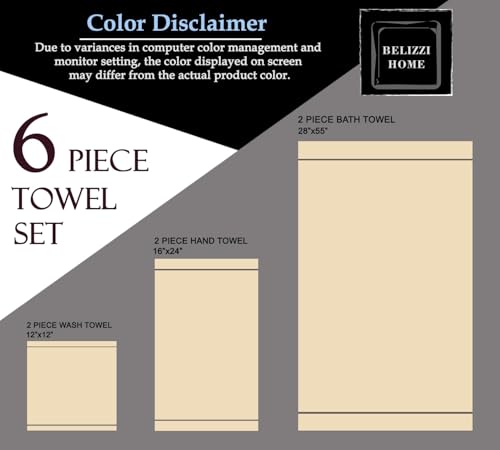 100% Cotton Ultra Soft 6 Pack Towel Set, Contains 2 Bath Towels 28x55 inchs, 2 Hand Towels 16x24 inchs & 2 Washcloths 12x12 inchs, Compact Lightweight & Highly Absorbant - Olive Green - color: Olive Green, size: 6 Pack Towel Set