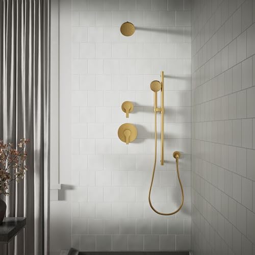 KOHLER K-33641-G-2MB Elate® Single-Function Showerhead, 1.75 GPM, Powerful Flow Shower Head, Easy Maintenance, Sleek Design, Vibrant Brushed Moderne Brass - color: Vibrant Brushed Moderne Brass, size: 1.75 GPM