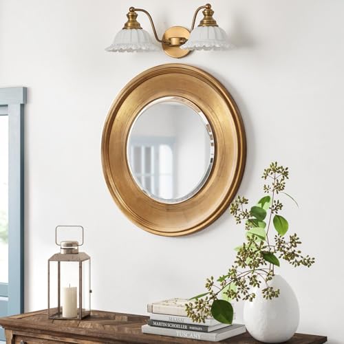 XIEDUN White 2 Light Vanity Lights for Bathroom Vanity Light Fixtures - color: Brass and White, size: 2 Light