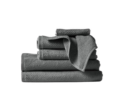 Coyuchi Air Weight Wash Cloth, 100% Organic Cotton Washcloth, 12"x12", Shadow - color: Shadow, size: Wash Cloth - 12" x 12"