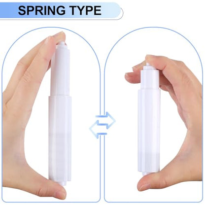 Rindion 4 Pack Toilet Paper Holder Spring Rod, White Toilet Paper Roller Replacement, Plastic Toilet Paper Holder Replacement Rod - color: White