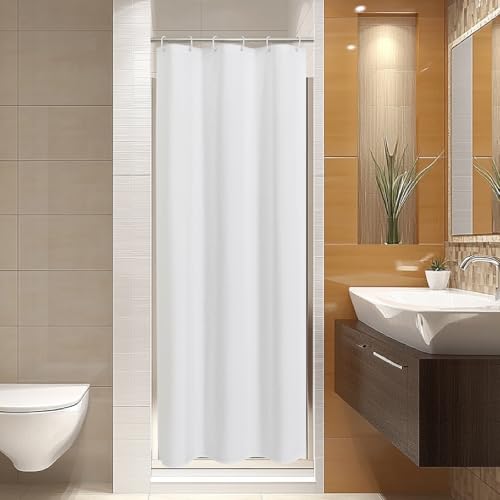 Waterproof Fabric Shower Curtain,No Liner Needed,36x72,White | 2-in-1 Design,Linen Textured,100% Waterproof TPU-Laminated Backing,Magnetic Weighted,Machine Washable,For Bathroom,Hotel - color: White, size: 36"W x 72"L (Pack of 1)