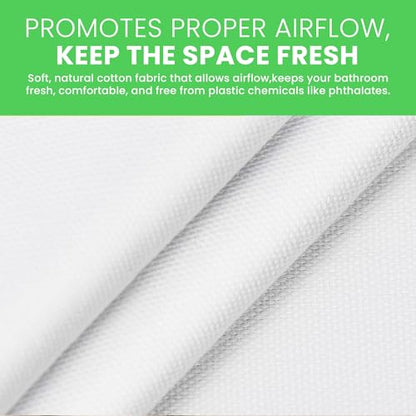 Bean Products White Cotton Narrow Shower Stall Curtain Liner - 36x74 - color: White, size: 36"W x 74"L (Pack of 1)