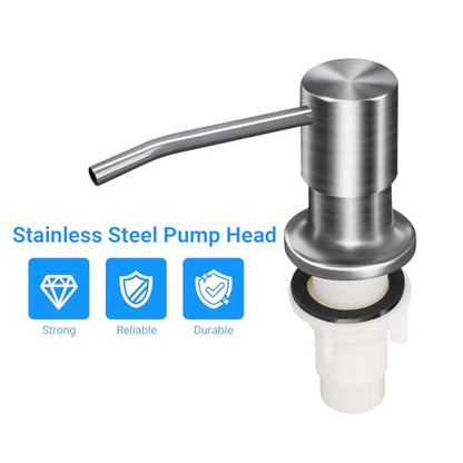 Soap Dispenser Kitchen Sink, Sink Soap Dispenser, 47" Extension Tube kit, Dish Soap Dispenser Pump, No Need More Refills (Brushed Nickel) - color: Brushed Nickel
