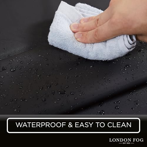 LONDON FOG 8G PEVA Shower Liner with Metal Grommets 1-Piece Standard Shower Curtain in Black, 70 x 72, PEVA, Adult, All Season, Oeko-TEX Certified - color: Black