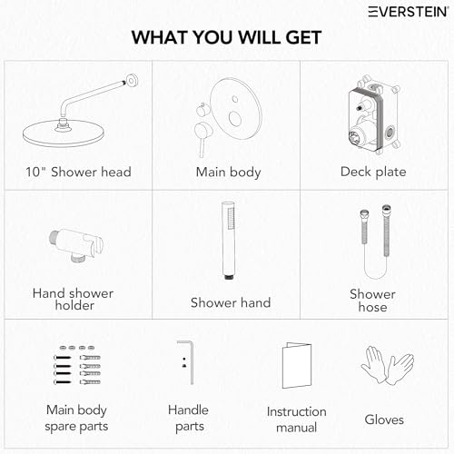 10" High-Pressure Rainfall Shower System with Handheld Spray, Wall Mount Bathroom Shower Faucet Set (Matte Black) - color: Matte Black, style: No Tub Spout