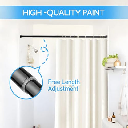 Tension Curtain Rod Black Tension Rod 28 To 48 Inch Spring Curtain Rod Non Slip Tension Rods 4Pcs For Windows No Drilling Adjustable Tension Rods of Curtain Window Closet Kitchen Wardrobe - color: Black, size: 28-48 inch 4pcs