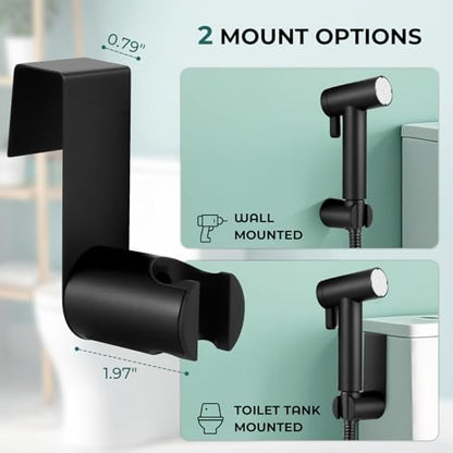 Handheld Bidet Sprayer for Toilet, Adjustable Water Pressure Control Rotary Switch with Bidet Hose, Exclusive Single Nozzle High Pressure Mode for Cleaning Stubborn Stains, Matte Black - color: Black