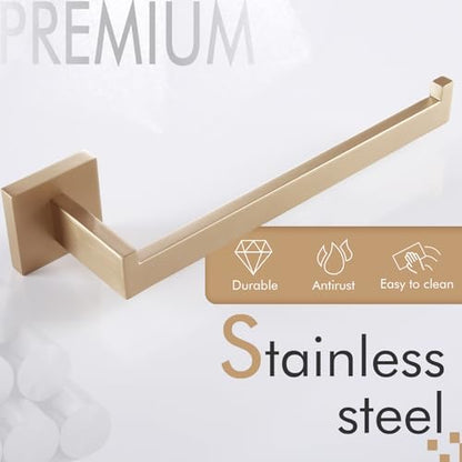 KOKOSIRI Towel Bar for Bathroom Wall Mount 9'' Hand Towel Holder T-304 Stainless Steel Bath Kitchen Accessories, Champagne Bronze B3003CPG - color: Champagne Bronze