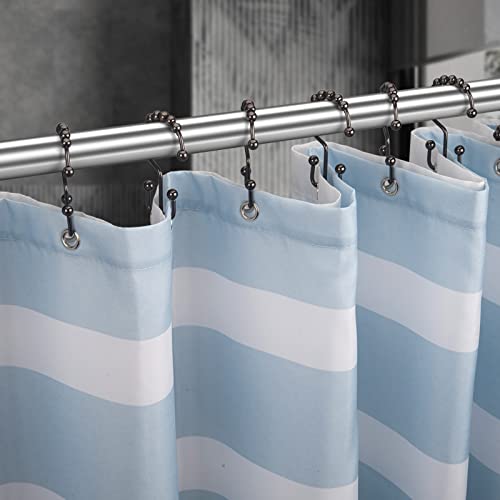 Titanker Shower Curtain Hooks Rings, Rust-Resistant Metal Double Glide Shower Hooks for Bathroom Shower Rods Curtains, Set of 12 Hooks - Bronze - color: Bronze, style: Modern