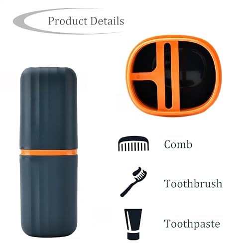 Toothbrush Cup Toothbrush Holder with Cover Travel Boothbrush Holder Portable Toothbrush Case and Carrier for Bathroom School Business Trip (Blue) - color: Deep Blue