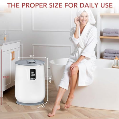 Electactic 20L Large Towel Warmer for Bathroom Spa | Even Heated for Oversized Towels, Bathrobes, Blankets, 24H Timer, Temperature Adjustable, Auto Shut Off - style: LCD Display+Attached Lid