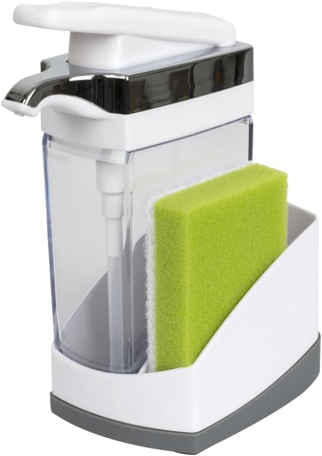 Casabella Sink Sider Solo Soap Pump and Sponge Caddy for Kitchen Sinks, Kitchen Sink Organizer Sponge Caddy and Soap Pump Combo, White (Pack of 6) - color: White (Pack of 6)
