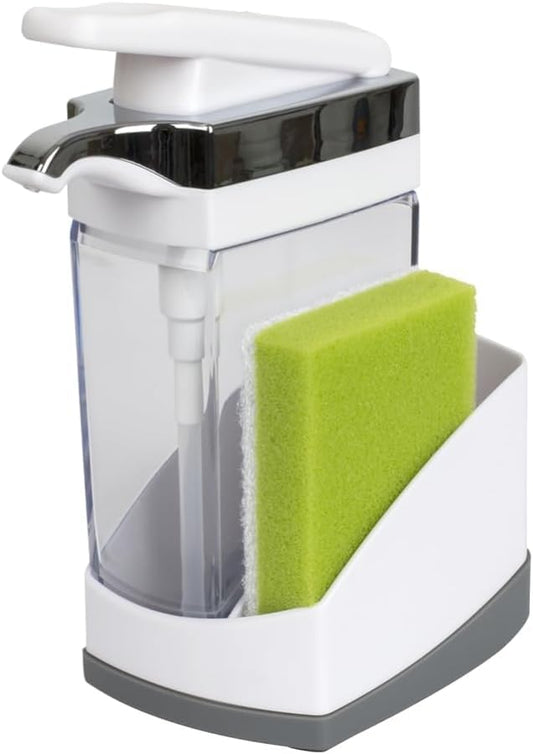 Casabella Sink Sider Solo Soap Pump and Sponge Caddy for Kitchen Sinks, Kitchen Sink Organizer Sponge Caddy and Soap Pump Combo, White (Pack of 6) - color: White (Pack of 6)