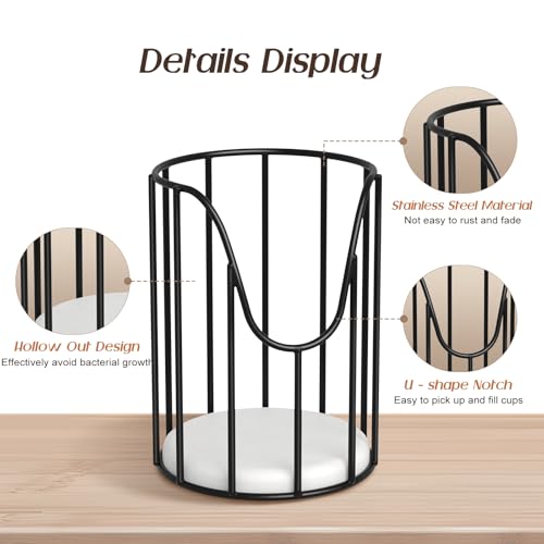 Luxspire Bathroom Cup Dispenser, 3-5oz Dixie Cup Dispenser, Metal Dixie Cup Holder, Disposable Paper Cup Holder for Bathroom, Cotton Pad Holder, Guest Bathroom Essentials, Black | Holds 3-5oz Dixie cups, Spring-loaded mechanism, Essential for guest bathro