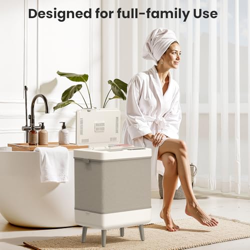 Electactic Towel Warmer for Bathroom, 35L Large Towel Warmer Bucket with Aromatherapy, Temperature & Timer, Foldable & Easy Storage, Fits 3 45"x70" Towels and Blankets, Auto Shut Off, Towel Dryer