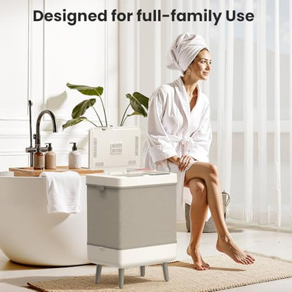 Electactic Towel Warmer for Bathroom, 35L Large Towel Warmer Bucket with Aromatherapy, Temperature & Timer, Foldable & Easy Storage, Fits 3 45"x70" Towels and Blankets, Auto Shut Off, Towel Dryer