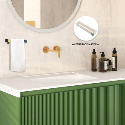 2-Pack Towel Bars, Wall-Mounted Bath Towel Racks, Self-Adhesive No-Drill Installation, Suitable for Bath Towels/Hand Towels, Modern Minimalist Design (Off-White)