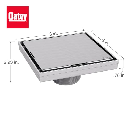 Designline 6 in. x 6 in. Square Drain Tile-in Grate - size: 6" x 6", style: Tile-In