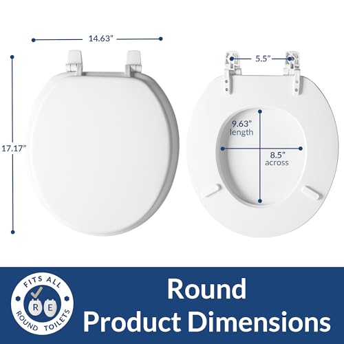 Mayfair Economy Soft Cushion Padded Toilet Seat, Round, White