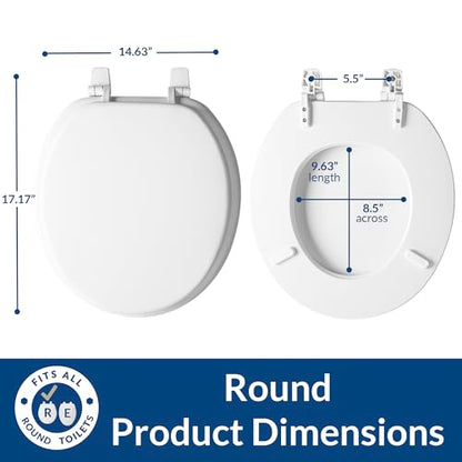 Mayfair Economy Soft Cushion Padded Toilet Seat, Round, White