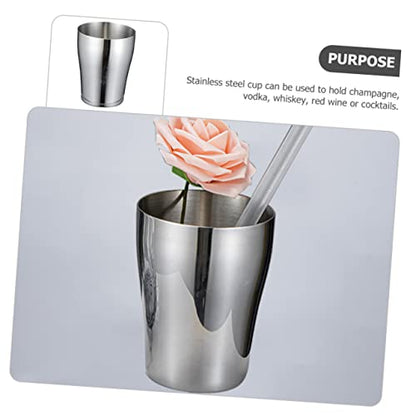 PRETYZOOM Stainless Steel Tooth Mug Rinsing Cup for Brushing Teeth Reusable Mouthwash Cup Unique Design for Home Couples Impact Resistant Easy to Clean