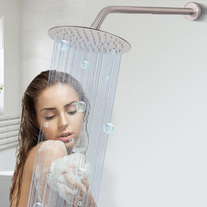 Shower Head Extension Arm, Shower Extender Water Outlet- Lowers Existing, Shower Pipe Extension for Bathroom, Made of Solid Metal Stainless Steel(8 Inch, Brushed Nickel) - color: Brushed Nickel, style: 8 Inch