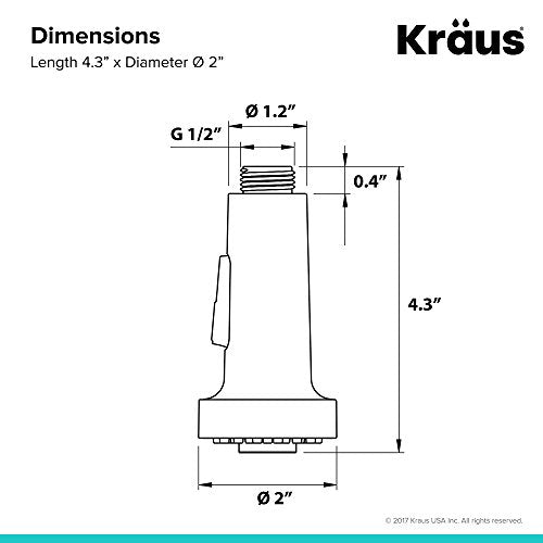 Kraus Dual Function Kitchen Faucet Sprayer in Matte Black