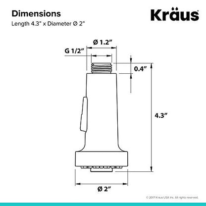 Kraus Dual Function Kitchen Faucet Sprayer in Matte Black