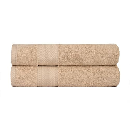 BAGNO MILANO Turkish Towels Hotel-Spa Towel Set, 100% Turkish Cotton | Ultra Soft Plush Absorbent Towels Set (Latte, Bath Towel Set of 2) - color: Latte, size: Bath Towel Set of 2