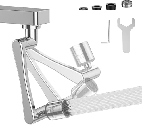 London Sunshine 1080° Swivel Faucet Extender, 360° Swivel Robotic Arm Faucet Aerator, 2 Sprayer Mode Kitchen Faucet Attachment Tap Head Replacement For Bathroom/Kitchen/Face/Hair - color: 1 Piece 1080°