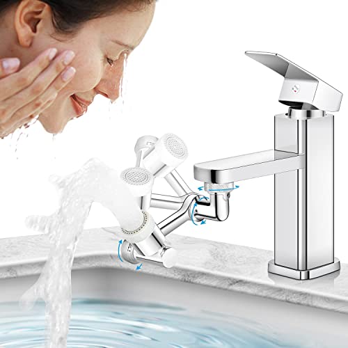 Faucet Extender,1080° Extension Faucet Aerator Large-Angle Rotating Splash Filter Faucet Aerator,Dual-function Swivel Robotic Arm Swivel Sink Aerator Sprayer Head for Kitchen,Eye Washing(3pcs) - color: Silver, style: 3-pcs