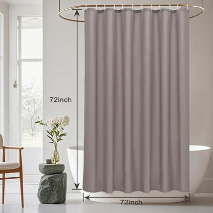 AooHome Standard Size Shower Curtain, Polyester Durable Solid Shower Curtain for Hotel with Hooks, Weighted Hem, Waterproof, Chocolate, 72x72 Inch - color: Chocolate, size: 72"W x 72"L (Pack of 1)