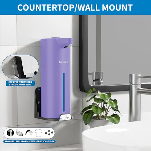Automatic Soap Dispenser Touchless, Hands-Free, Multi Adjustable Volume, Long Battery Life, Compatible with Thick & Thin Dish/Hand Soap for Bathroom and Kitchen, Easy for Toddlers, Purple - color: Matte Purple
