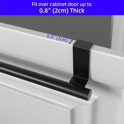 Cabinet Door Towel Bar, Kitchen Towel Holder, Matte Black 2 Pack | Extended Anti-Slip Arm, EVA Scratch Guard Pads, No-Drill Install, Stainless Steel Dish Towel Holder, Kitchen Towel Rack - color: Black - 2 Pack