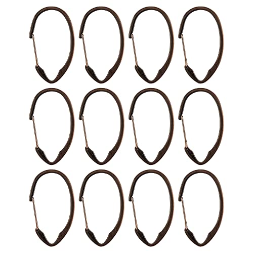 Shower Rings, Shower Curtain Rings for Bathroom, Rustproof Zinc Shower Curtain Hooks Rings, Set of 12 (Oil Rubbed Bronze) - color: Oil Rubbed Bronze