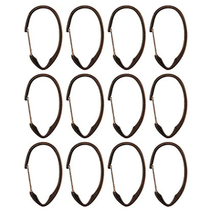 Shower Rings, Shower Curtain Rings for Bathroom, Rustproof Zinc Shower Curtain Hooks Rings, Set of 12 (Oil Rubbed Bronze) - color: Oil Rubbed Bronze