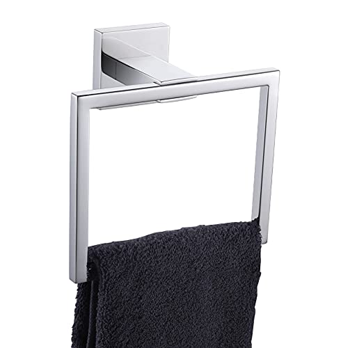 KOKOSIRI Bathroom Towel Holder Bath Towel Ring Towel Hanger Towel Rack Wall Mounted Stainless Steel Mordern Style, Polished Chrome, B3004CH - color: Polished Chrome, size: 1 Pack