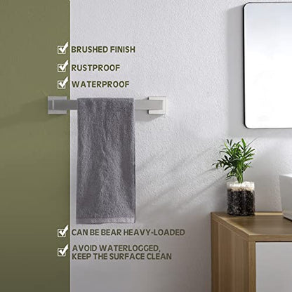 KOKOSIRI 12-Inch Single Towel Bar, Bathroom Kitchen Towel Holder, Wall Mounted SUS304 Stainless Steel Towel Rack, Brushed Nickel, B4003BR-L12 - color: Brushed Steel, size: 12-Inch