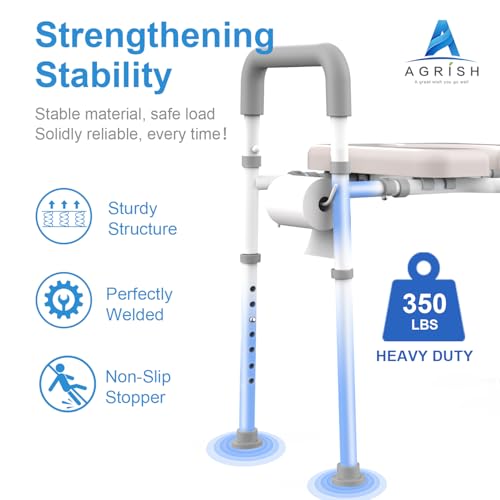 Male-Friendly Width & Height Adjustable Raised Toilet Seat With handles | Toilet Riser for Elderly, Handicap, Elevated, Fit Any Toilet, 400lbs - size: Regular