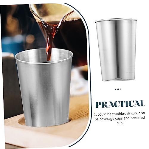Water Tumbler Stainless Steel Cups Bathroom Tumbler Silver Chrome Home Beverage Cup - size: 8.50X6.00X6.00CM