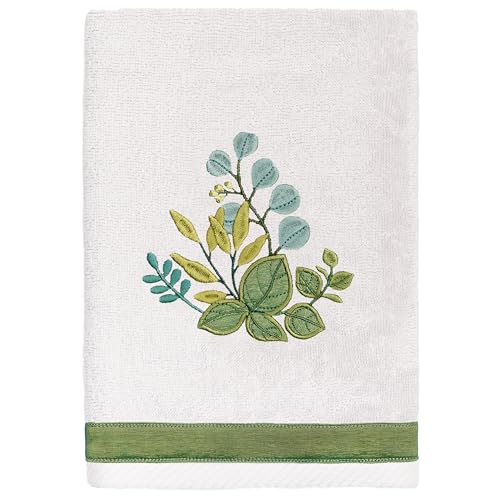 Verdant 4-Piece Luxury Towel Set, Applique Embroidered Bouquet, Plush Turkish Cotton, Durable & Quick Dry, Vibrant Bathroom Ensemble, 2 Bath 2 Hand Towels, Silver - color: Silver, size: 2 Pcs Bath 2 Pcs Hand Towel