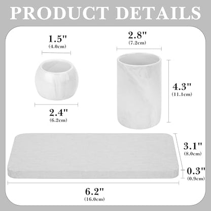 Ceramic Toothbrush Holder & Toothbrush Cup with Diatomite Tray for Bathroom, Bathroom Tumbler Cups Reusable Toothbrush Mouthwash Cup, Shower Counter Storage Organizer (Grey) - color: Grey Combination